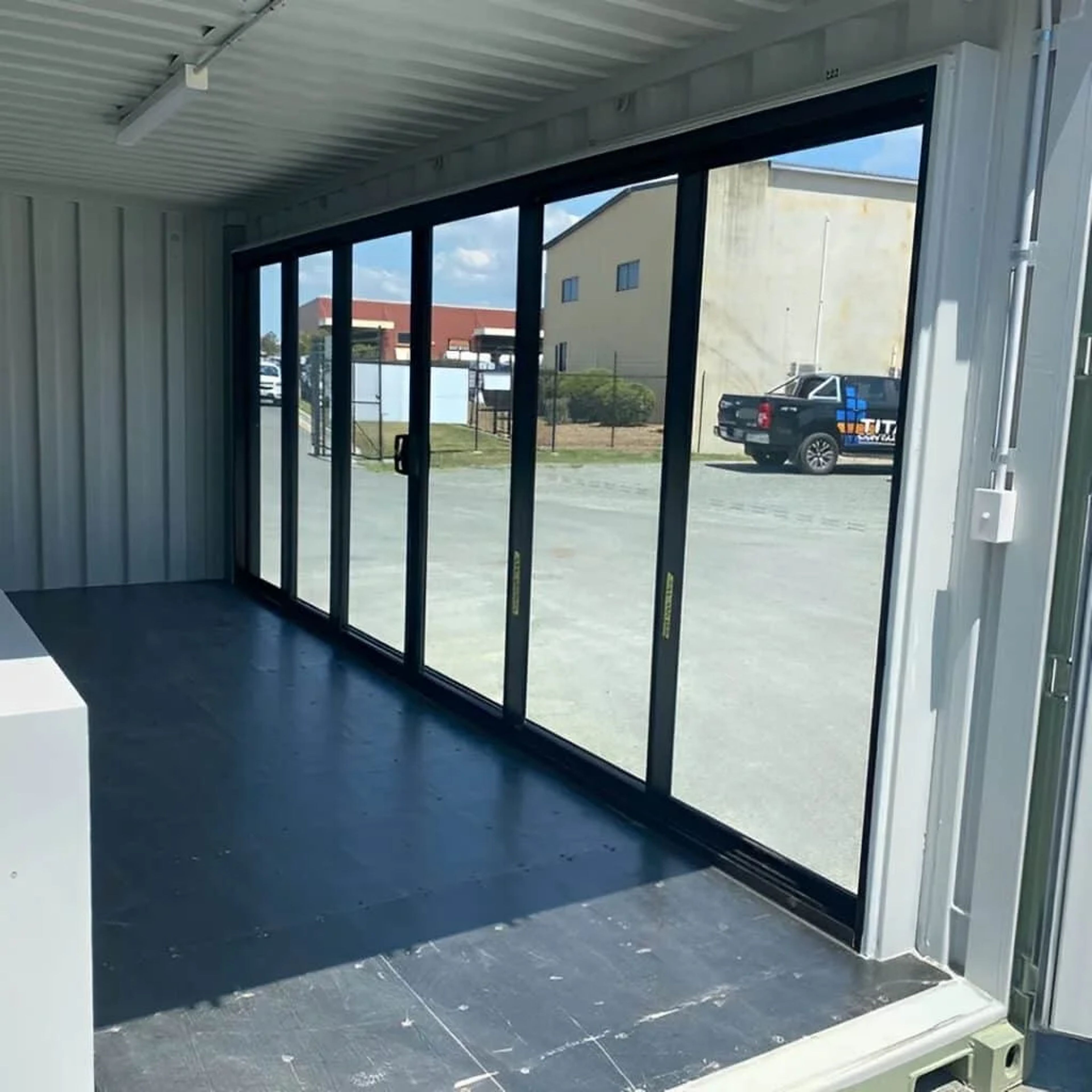 Modified 20ft container office with Glass door & AC — view 2