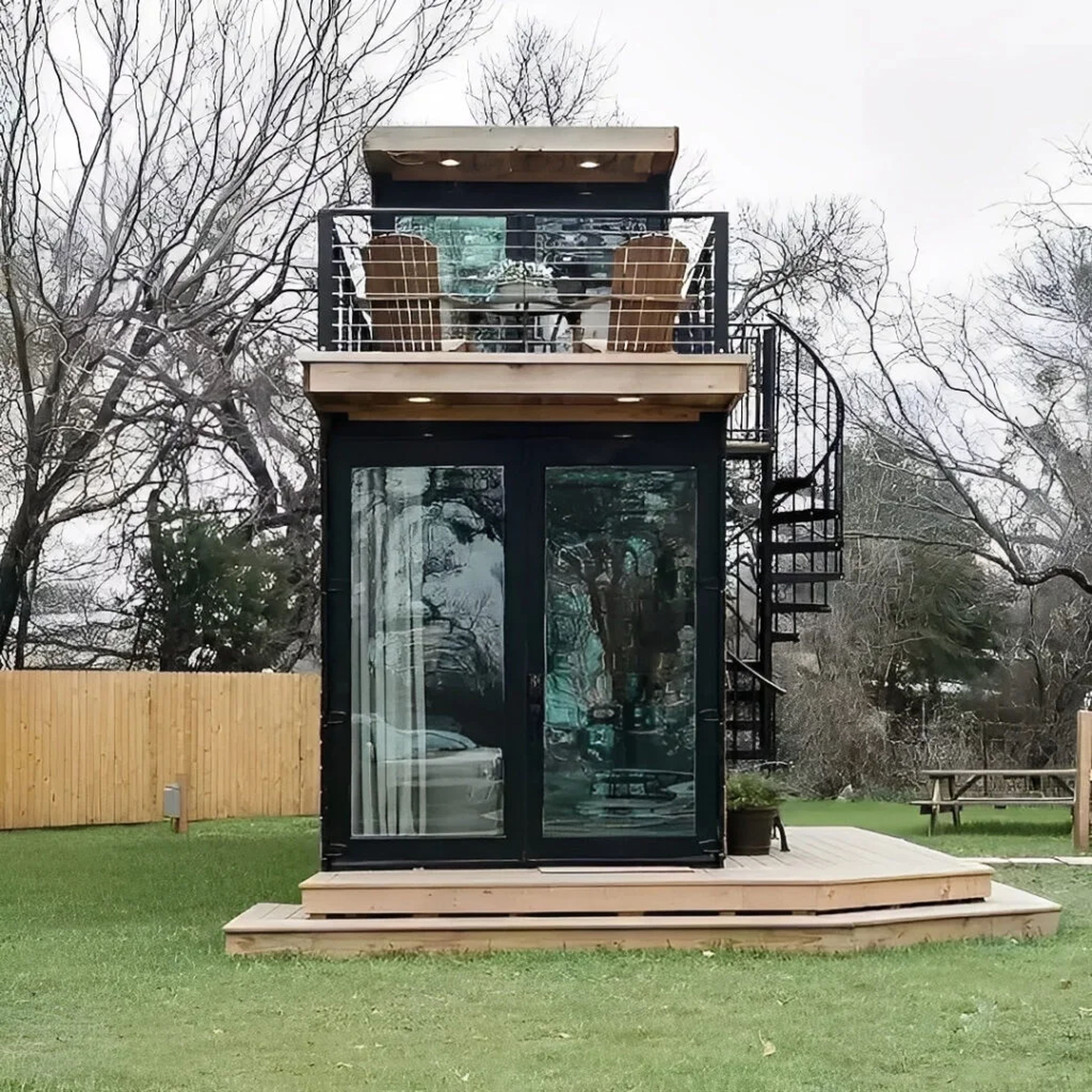 2 Story Shipping Container Home With Rooftop — view 4