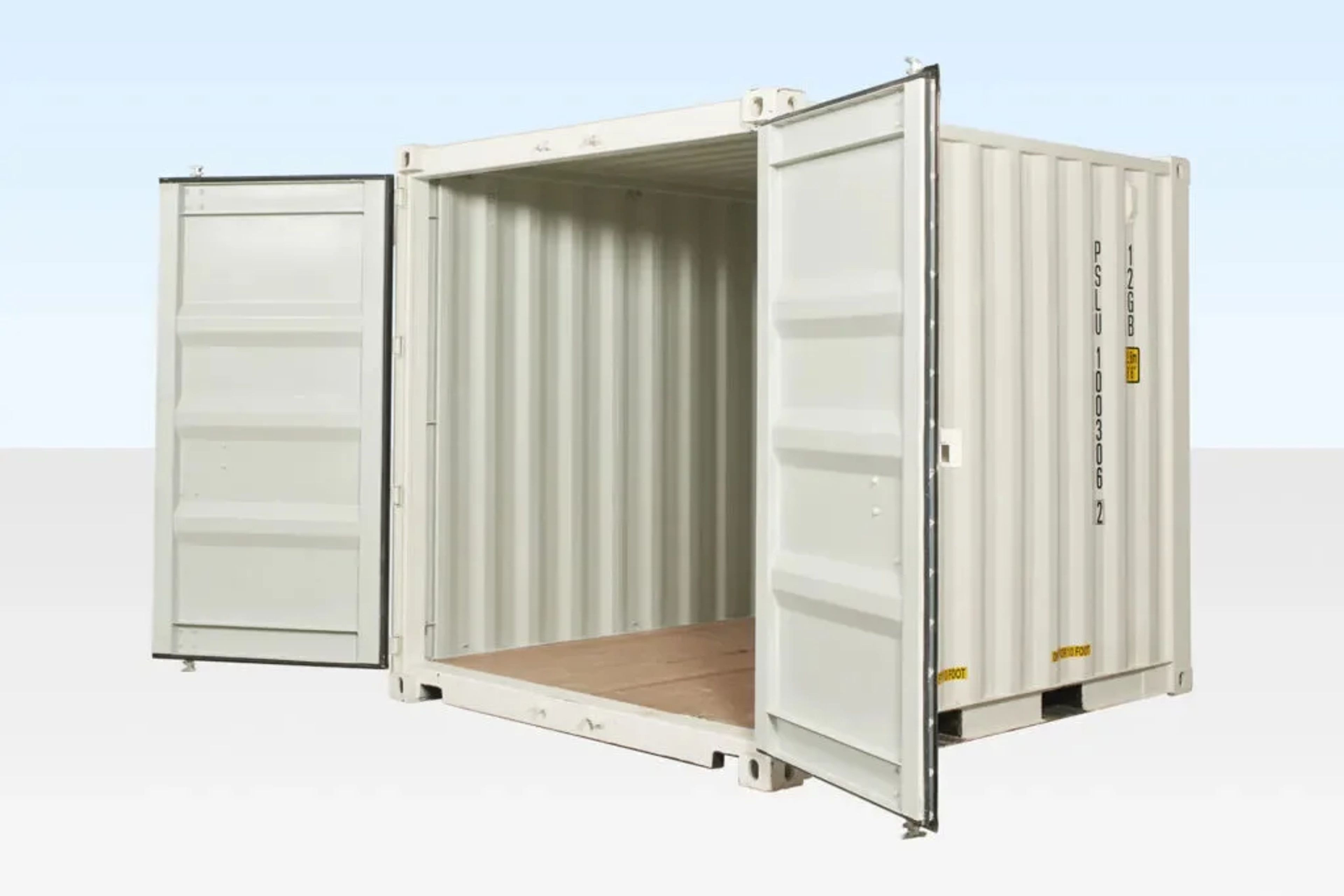 10ft x 8ft Shipping Container (One Trip) White (RAL 9003) — view 2