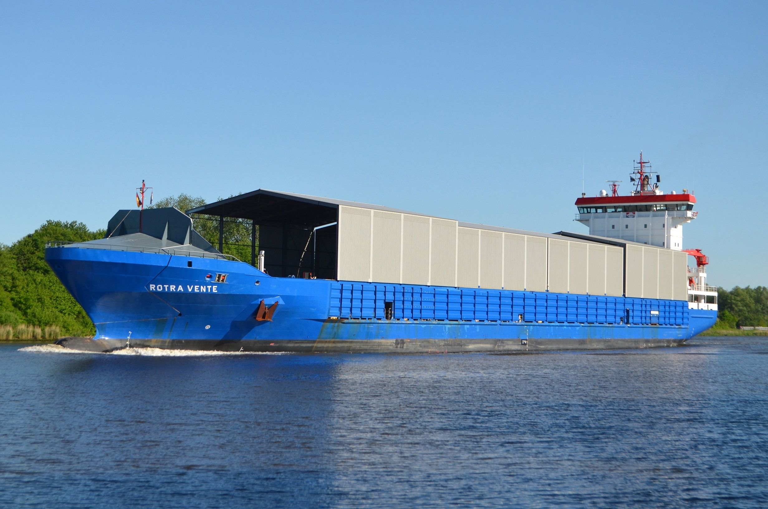 Ventilation grille fitted to the side of a steel shipping container