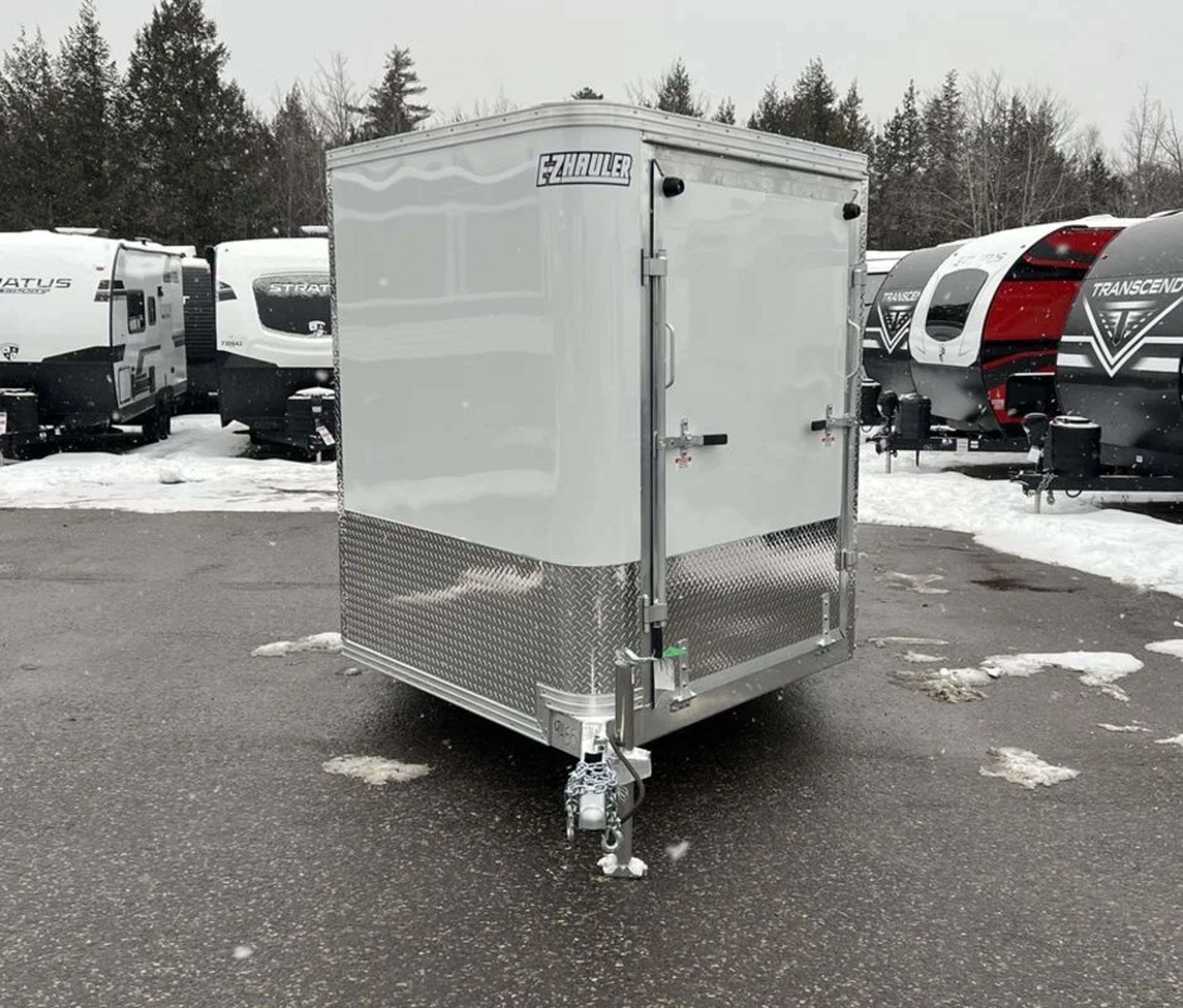 2024 E-Z Hauler 7×24 Aluminum 4-Place Drive In/Out w/Tapered Ramps, Rear Canopy — view 3