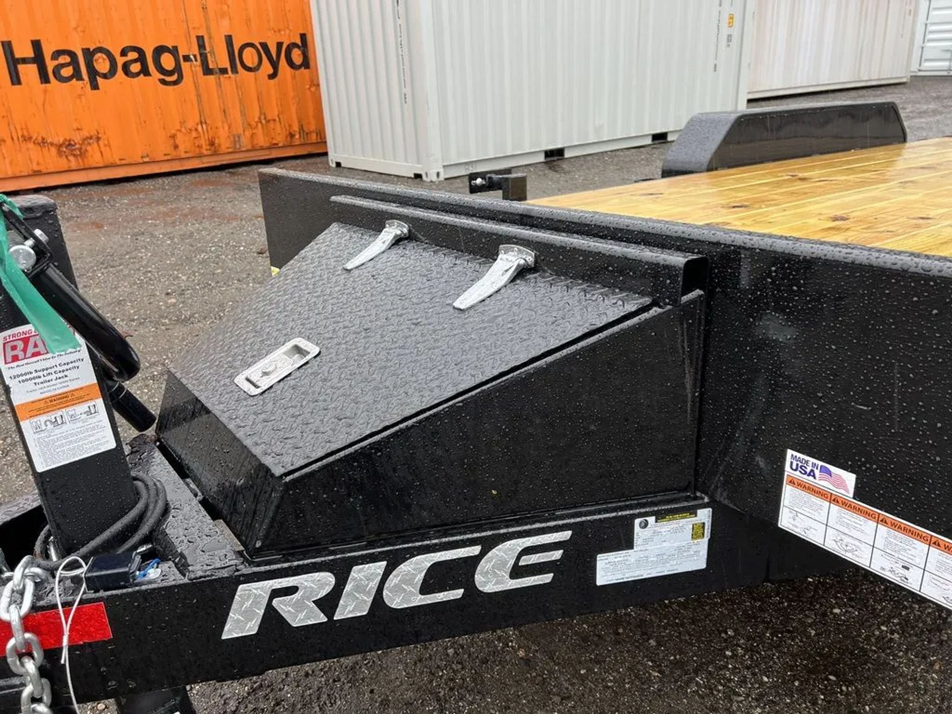 2024 Rice Trailers 7×16 10K Equipment Hauler w/D-Rings, Spare Mount, & Toolbox — view 2