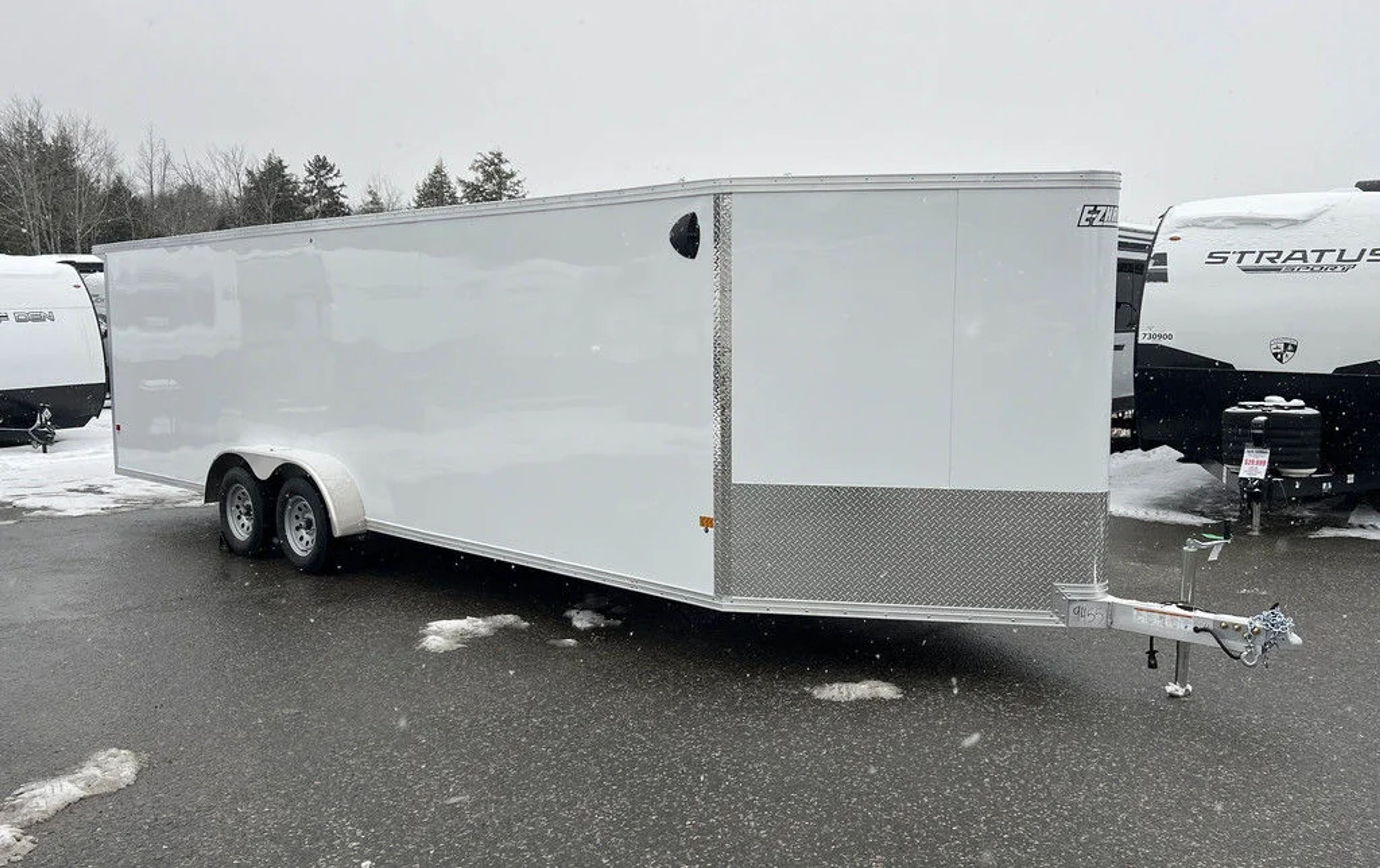 2024 E-Z Hauler 7×24 Aluminum 4-Place Drive In/Out w/Tapered Ramps, Rear Canopy — view 4
