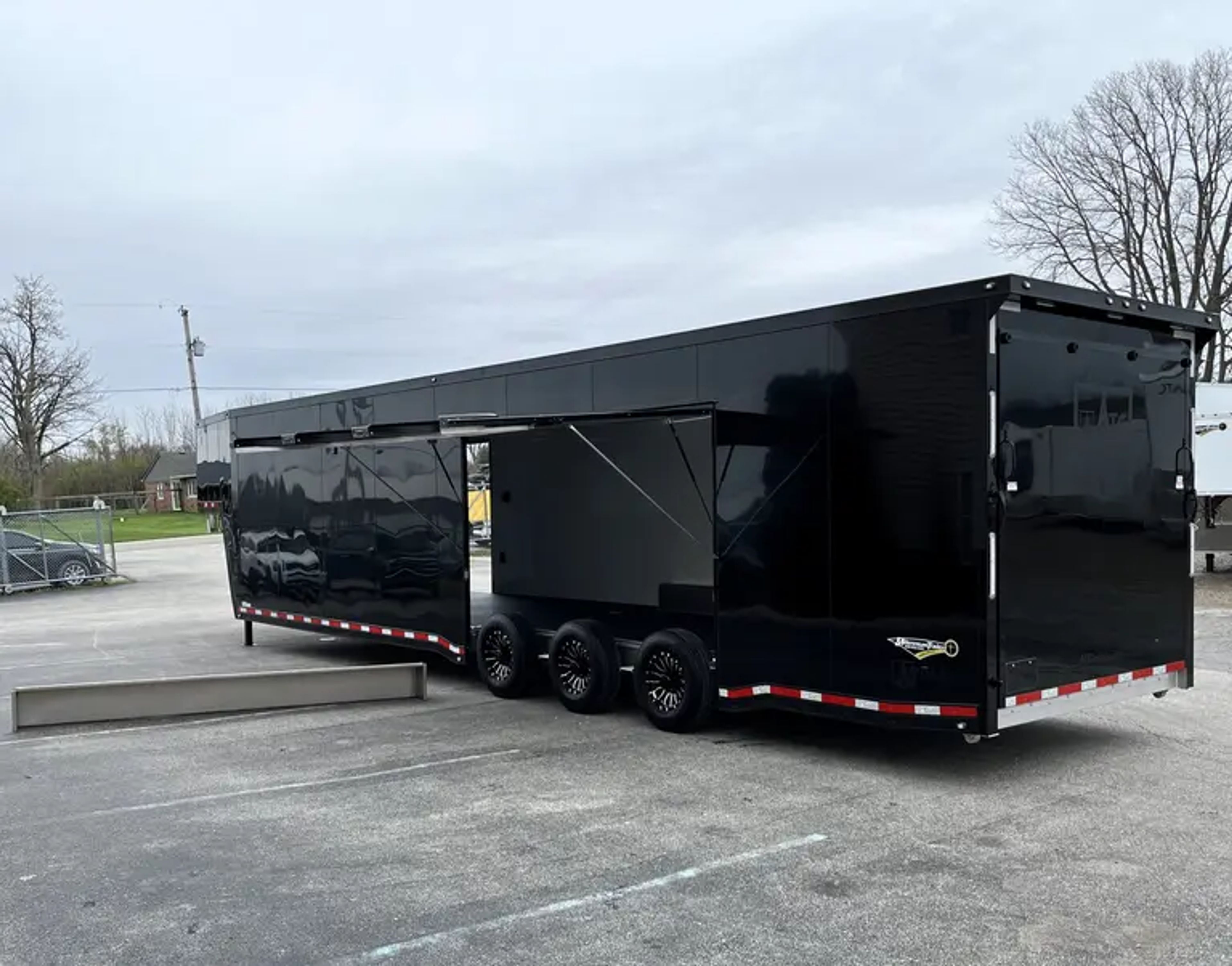 44ft. Aluminum ATC ROM 500 Gooseneck Car Hauler, Premium Escape Door, LOADED — view 2