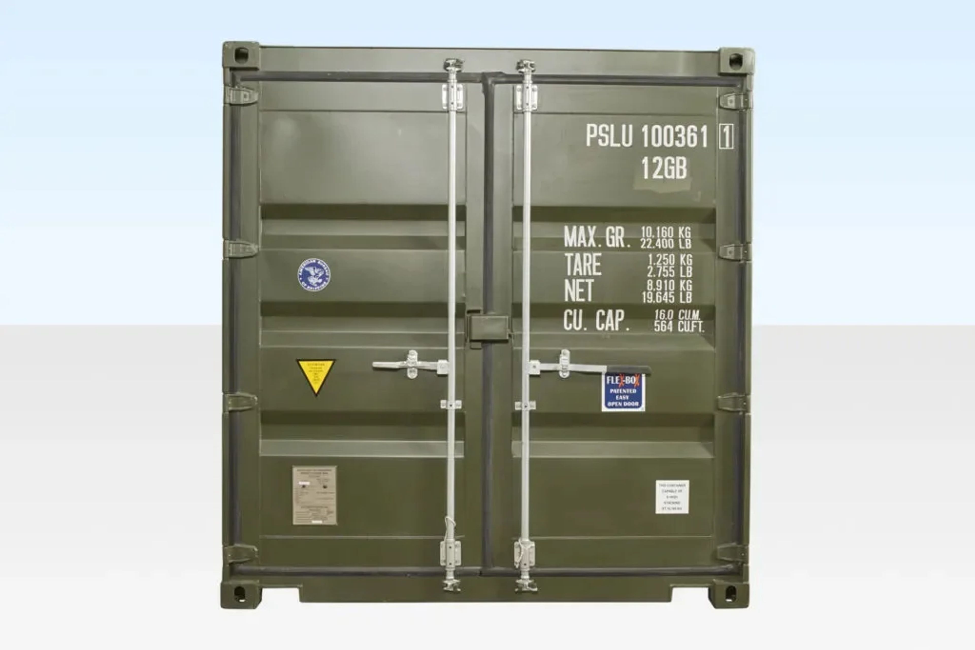10ft x 8ft Shipping Container (One Trip) Green (RAL 6007) — view 2