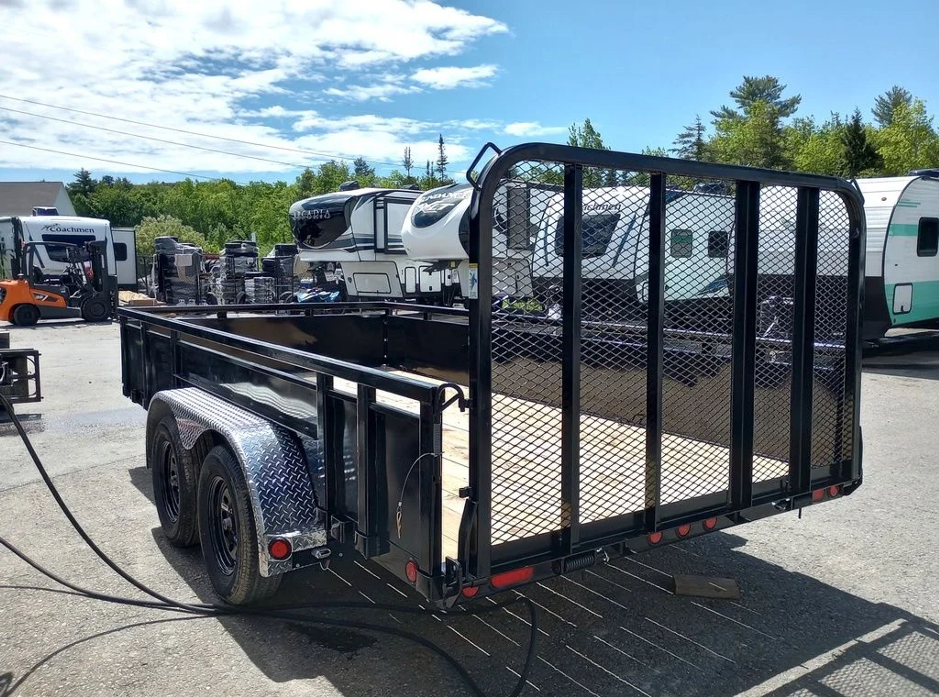 2024 PJ Trailers 7×14 7K Powder Coated Open Utility w/Rear Ramp Gate, Solid — view 2