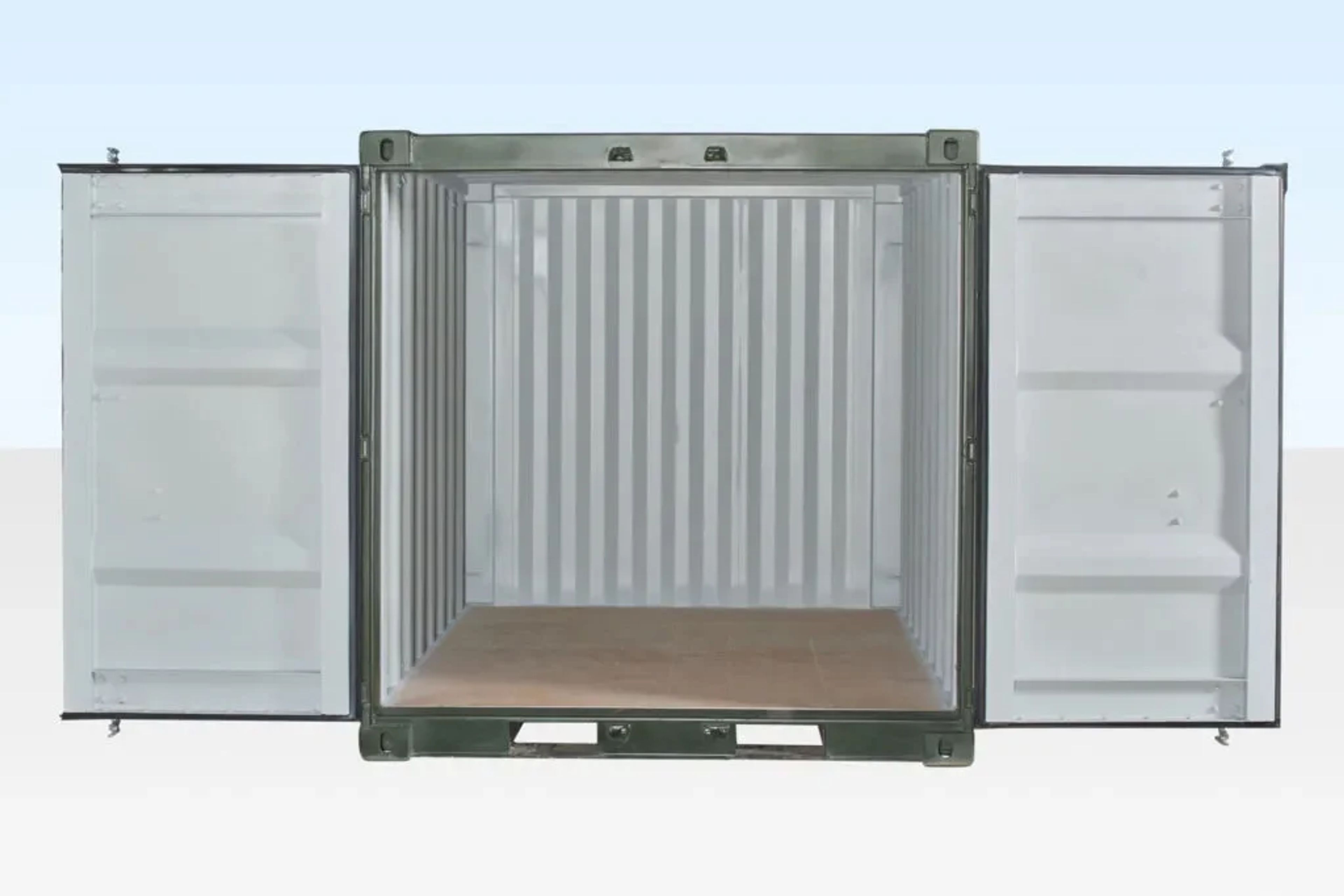 8ft One Trip Shipping Container Green (RAL 6007) — view 3