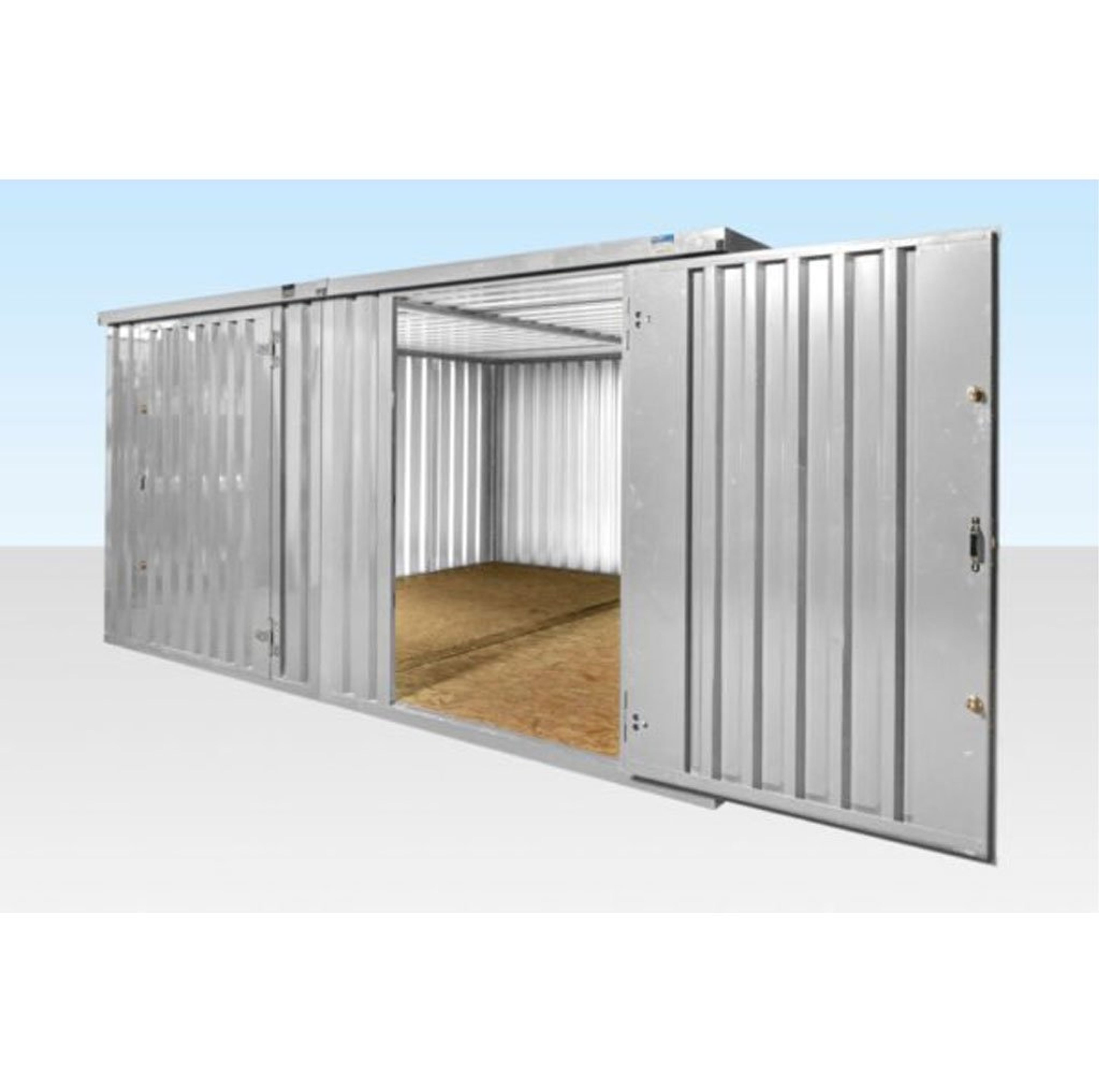 4M X 4.2M Side Linked Flat Pack Container Bundle (Galvanised) — view 2