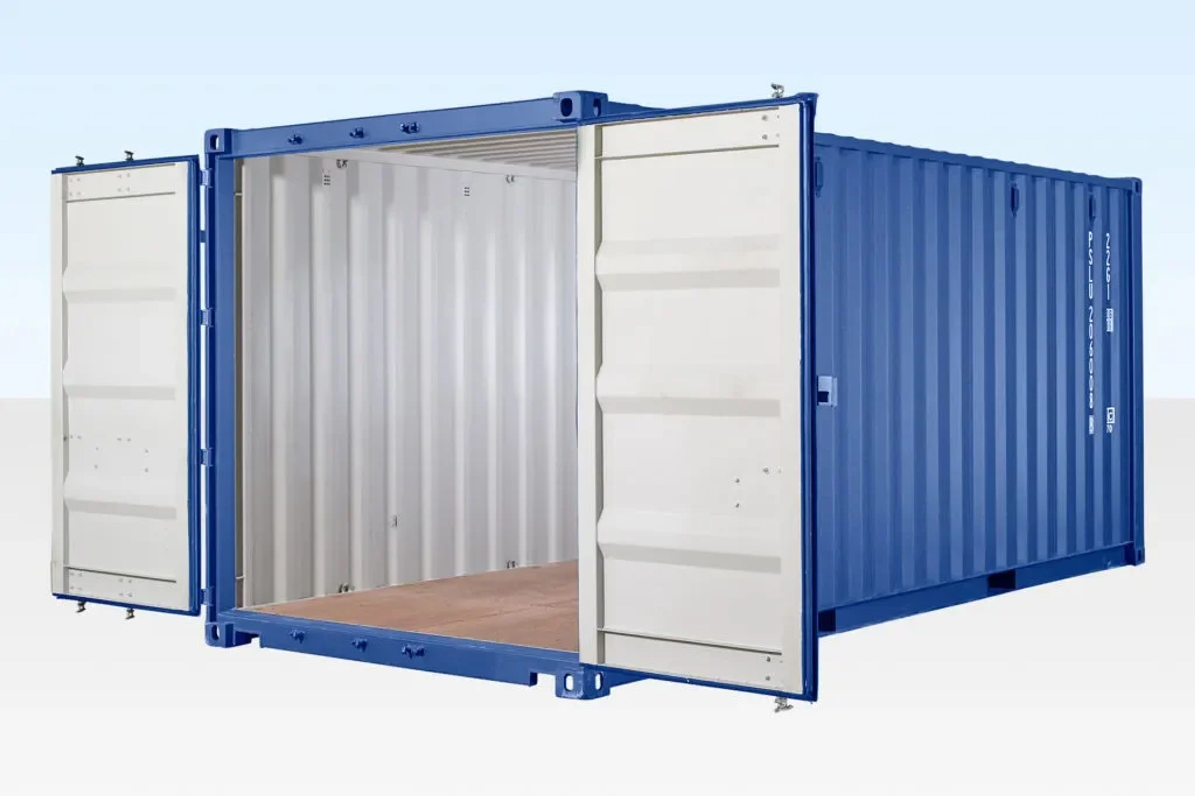 20ft Self Storage Container with Bamboo Floor – Blue (RAL 5010) — view 3