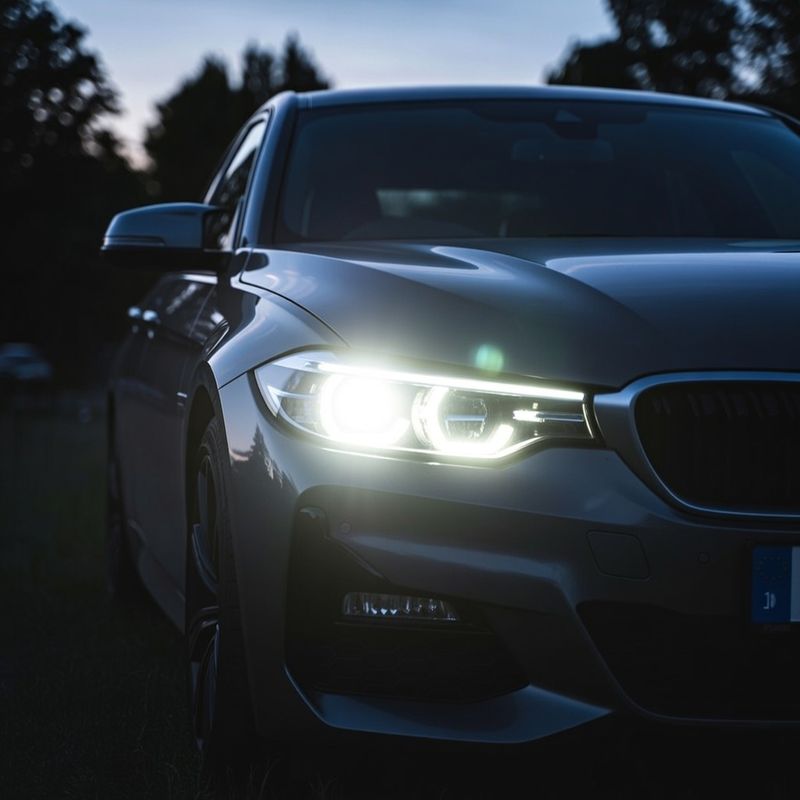 Bright car headlights