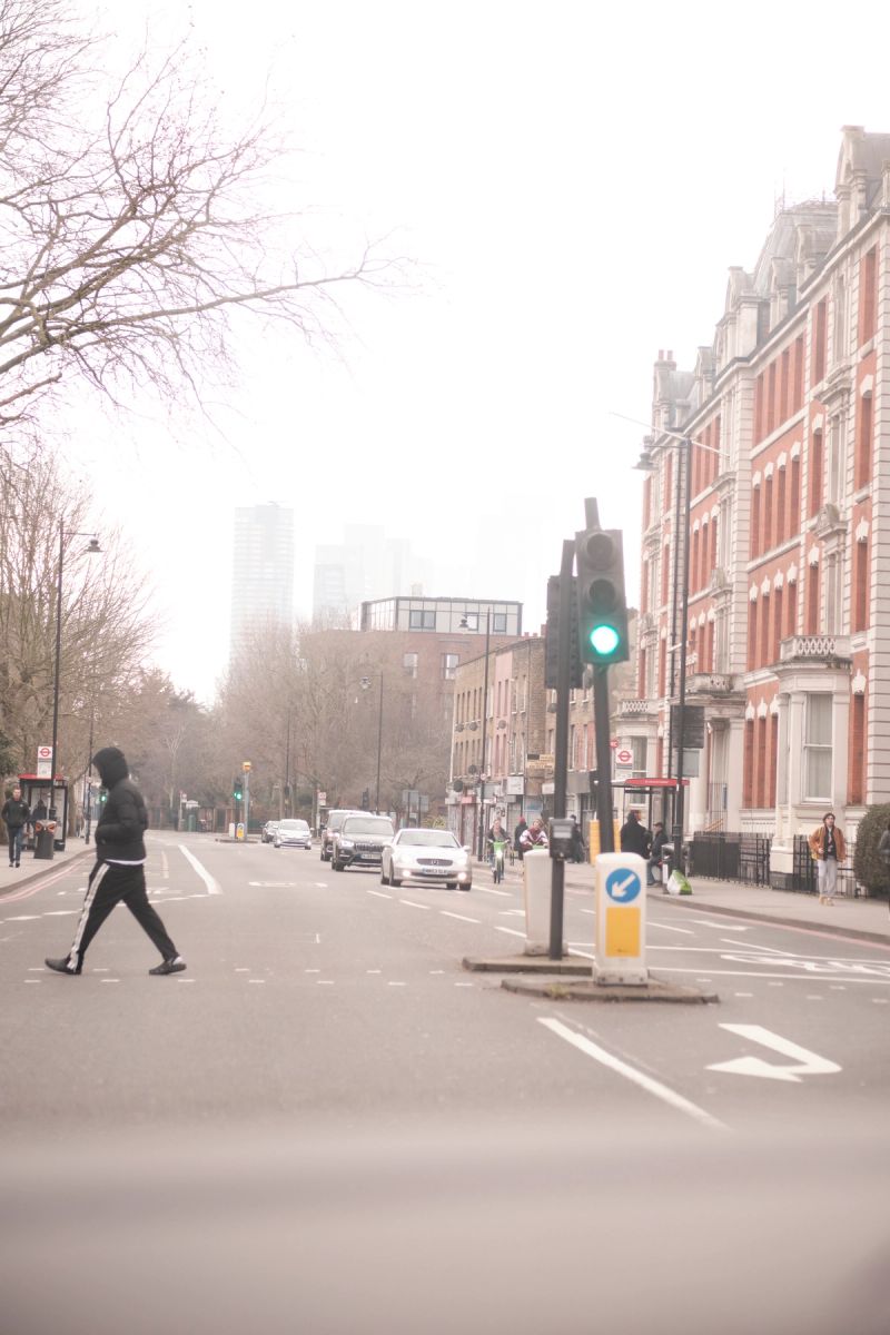 Pedestrian crossing a London road