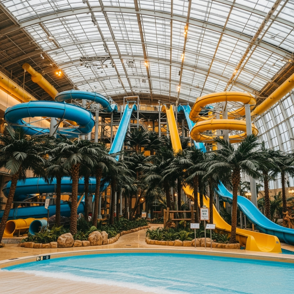 Tropical flume tower at Alton Towers Waterpark