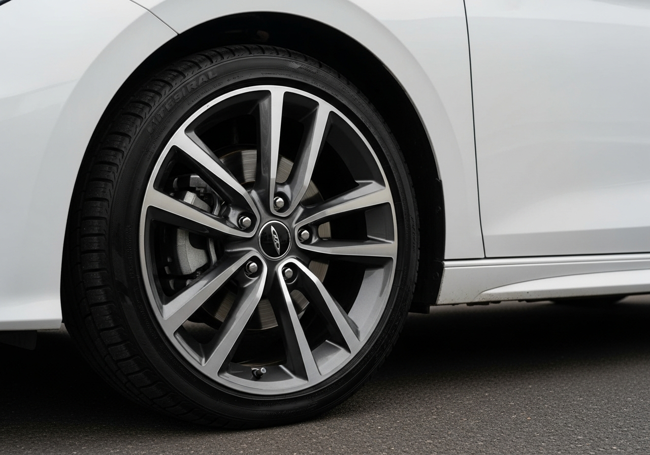 Alloy wheel detail of a UK hatchback covered by learner driver insurance