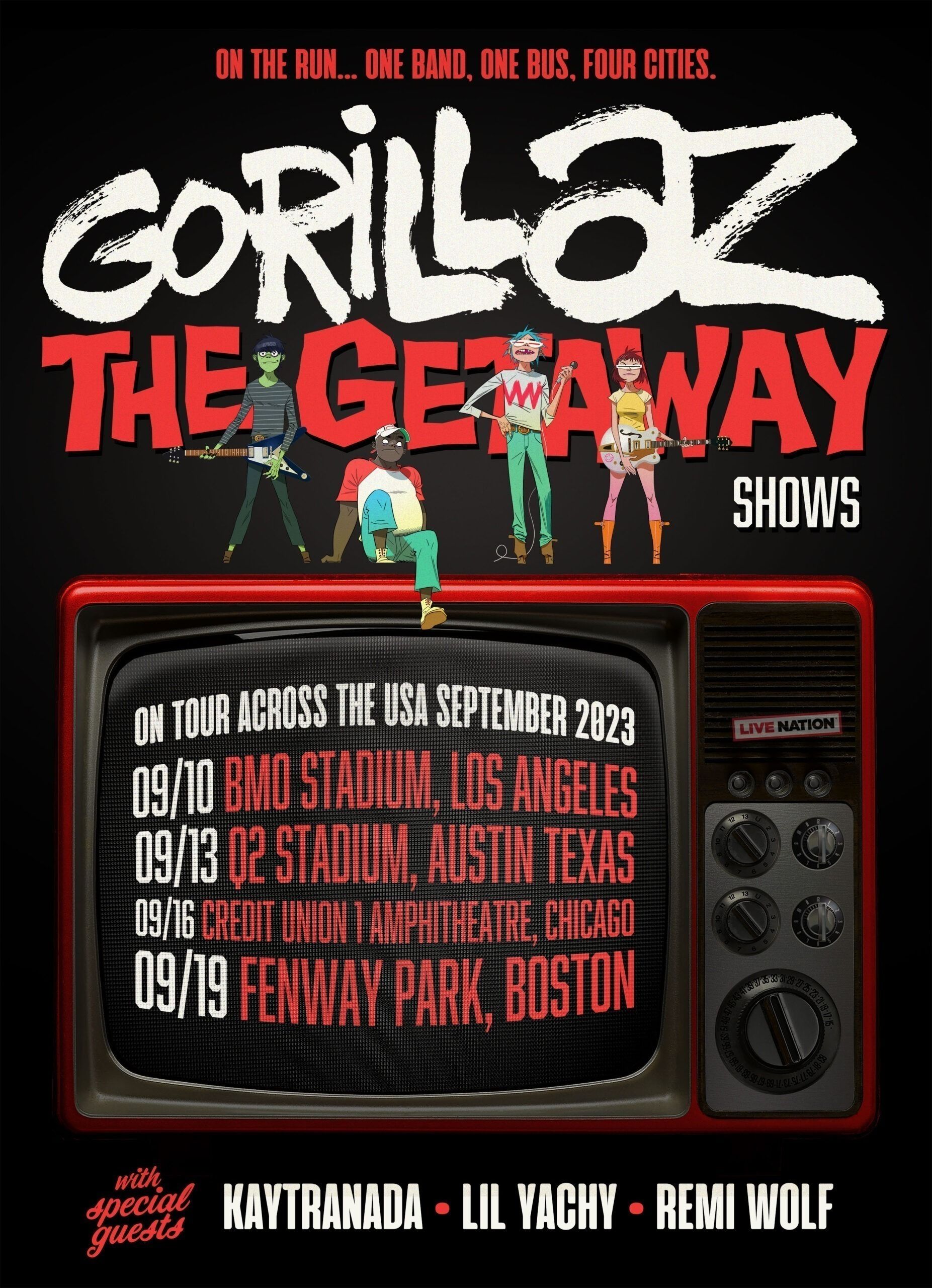 GORILLAZ: Announce ‘THE GETAWAY’ Shows In Los Angeles, Austin, Chicago, Boston