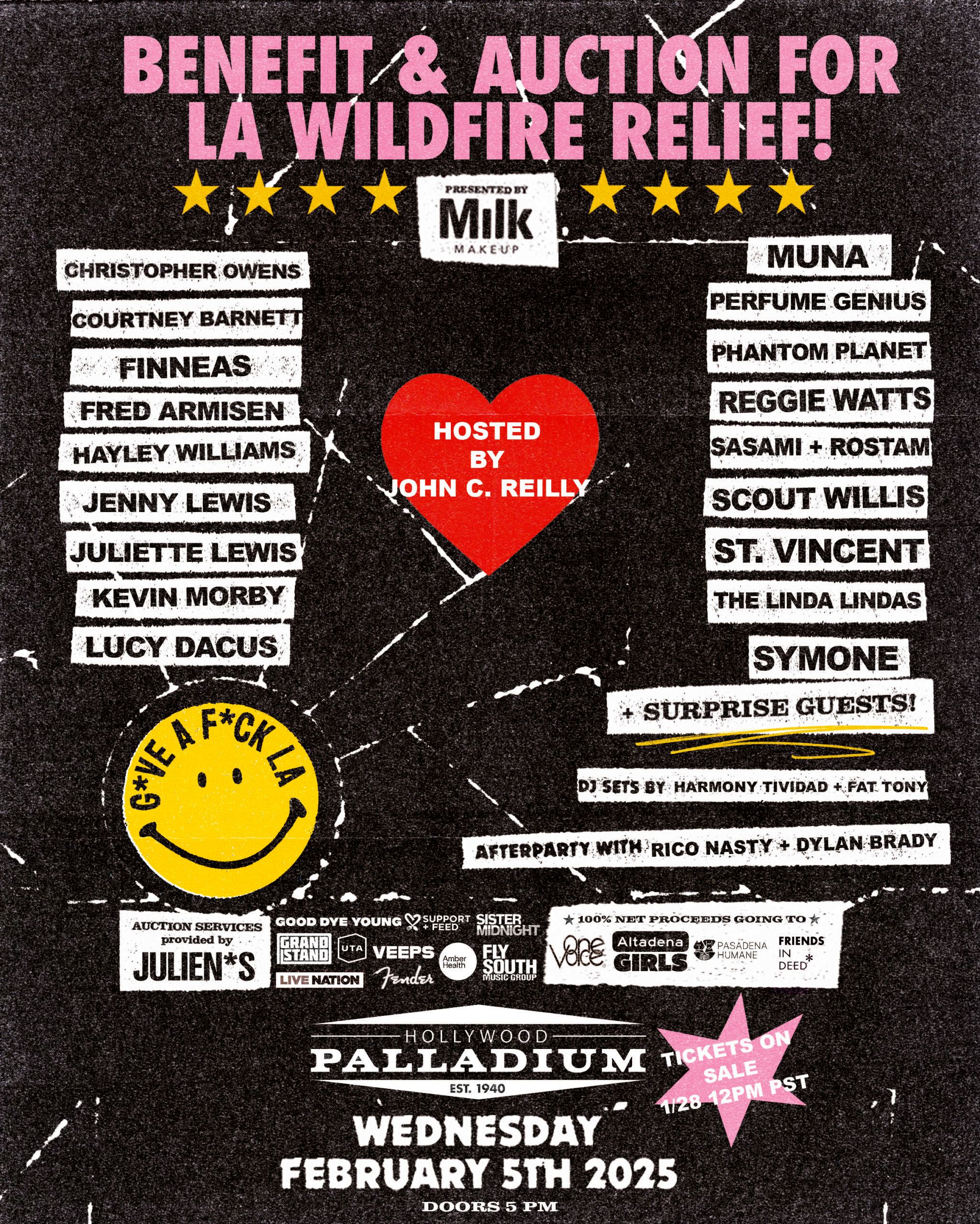 ANNOUNCING G*VE A F*CK LA A BENEFIT CONCERT AND AUCTION FOR LA FIRE RELIEF