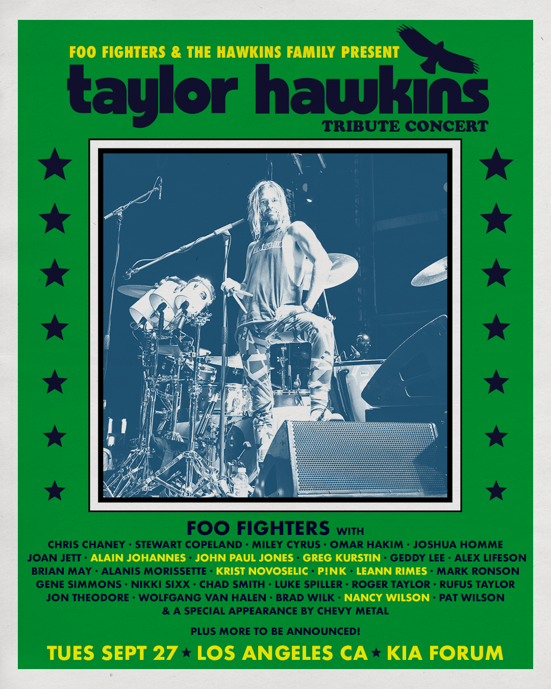 THE TAYLOR HAWKINS TRIBUTE CONCERTS ADDITIONAL GUESTS ANNOUNCED
