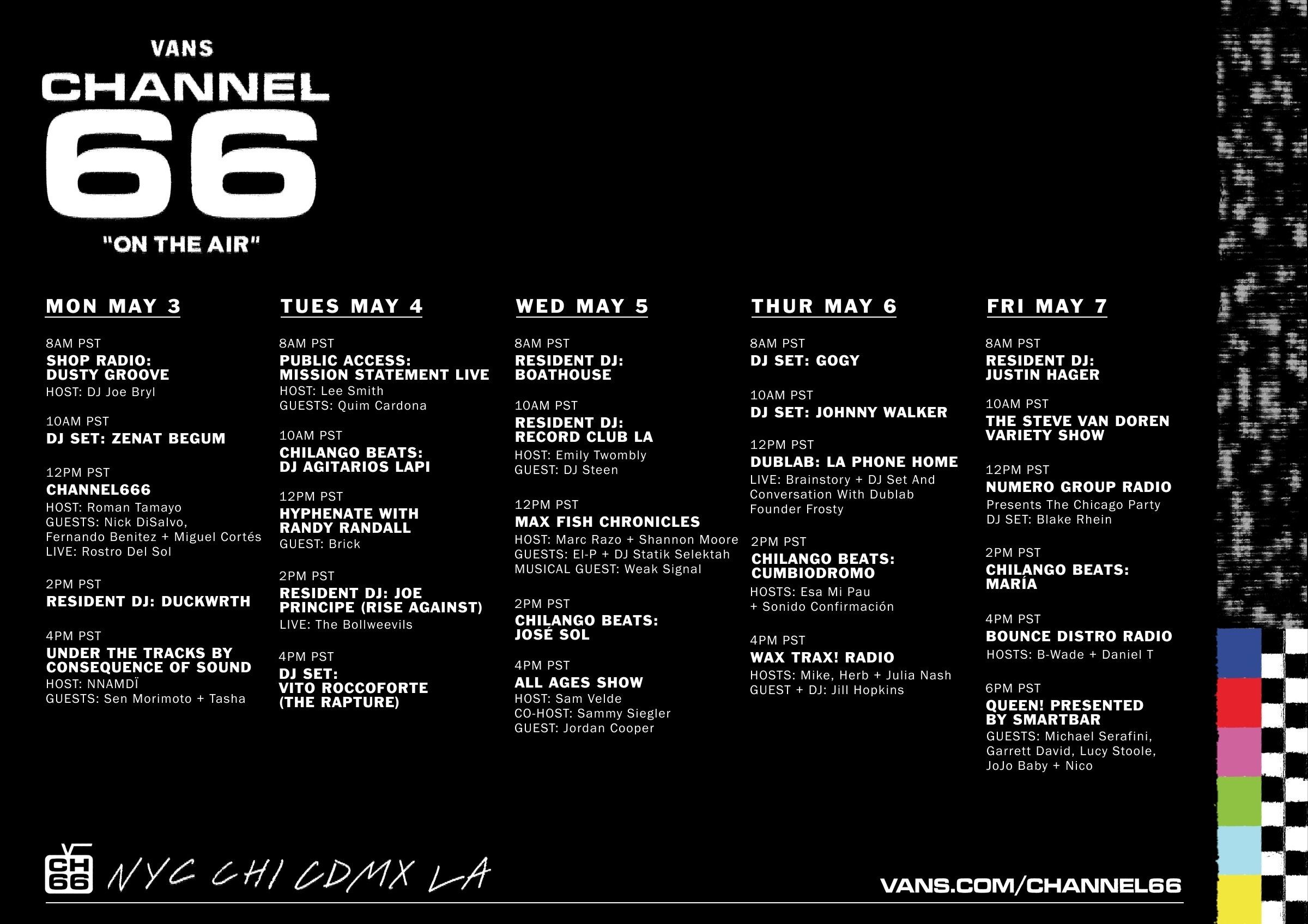 THIS WEEK ON VANS’ CHANNEL 66