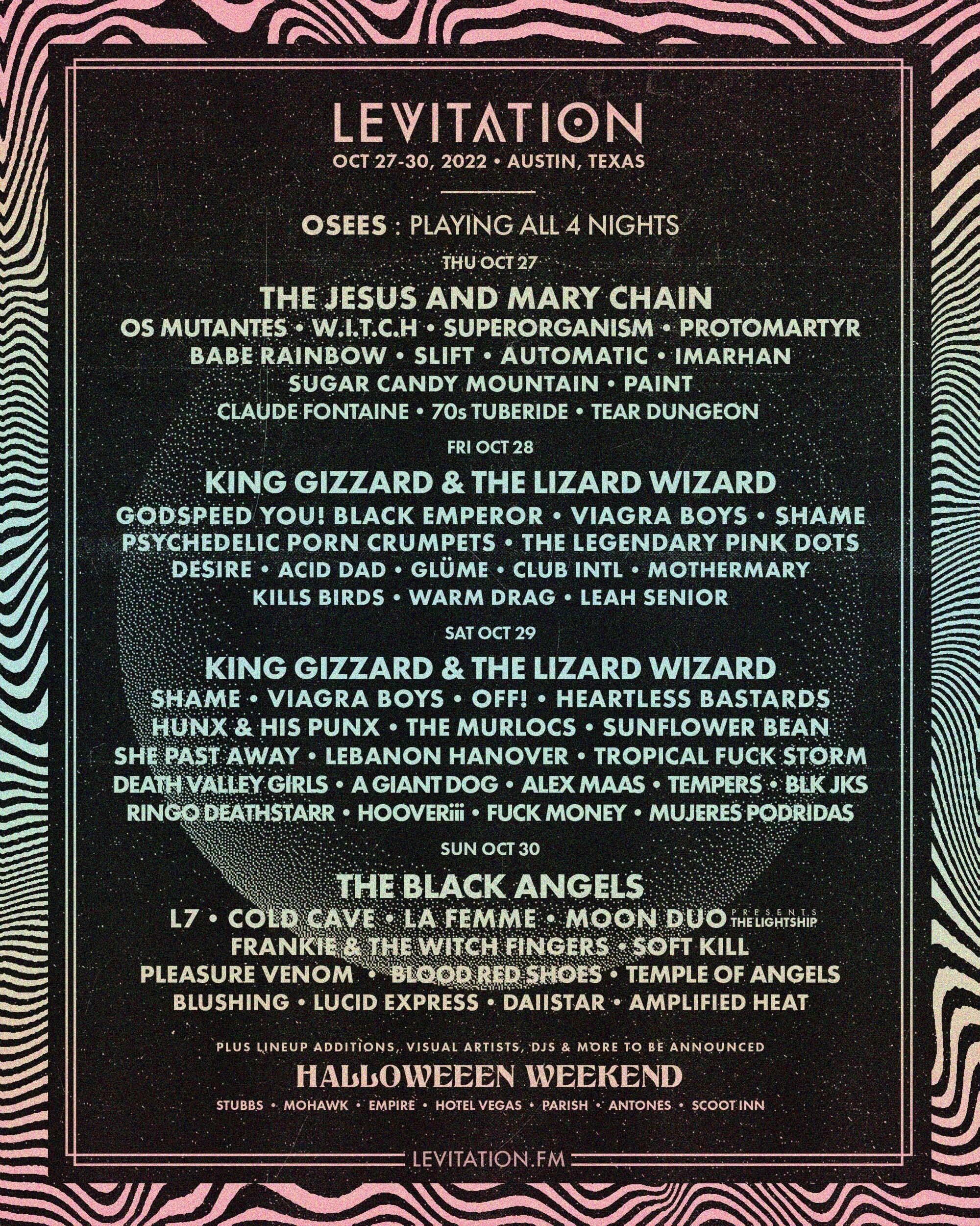 Levitation 2022 Lineup Reaction Video! + Osees News!