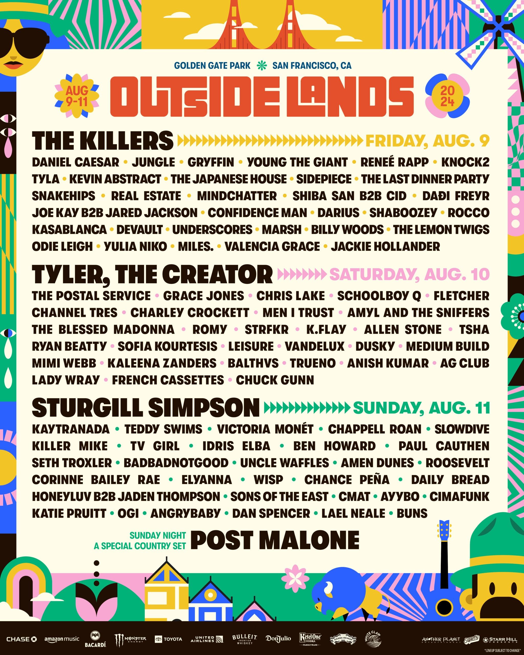 Outside Lands Announces Single Day Lineup
