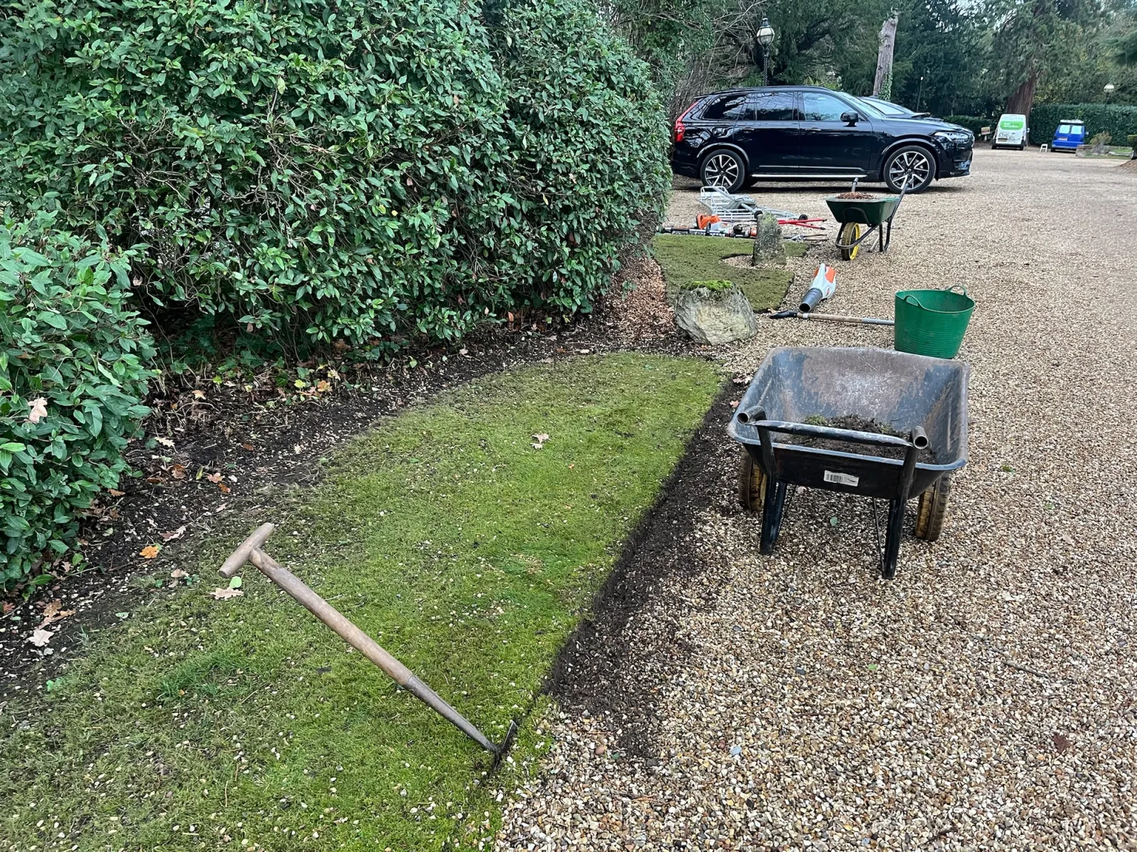 Refurbishing hotel driveway and car park