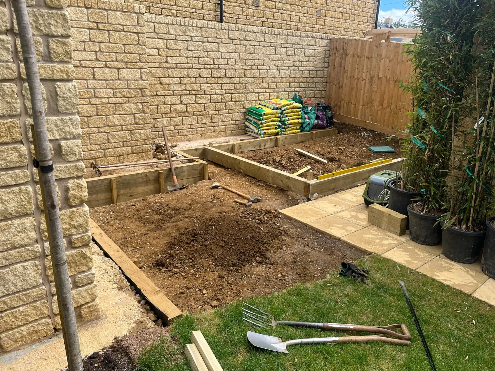 New flower beds for private garden