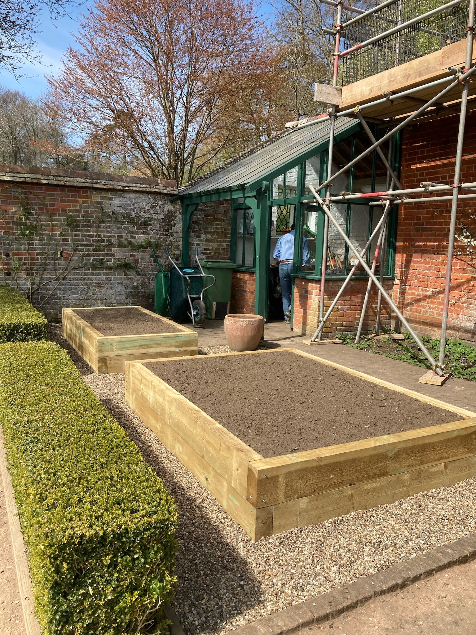 Raised beds prepared for planting
