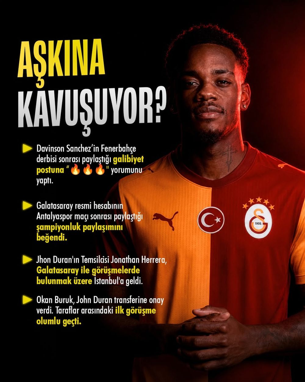 Jhon Duran - Galatasaray Aşkı Adım Adım Büyüyor: Sosyal Medyadan Başlayan İlgi Transfer Masasına Taşındı