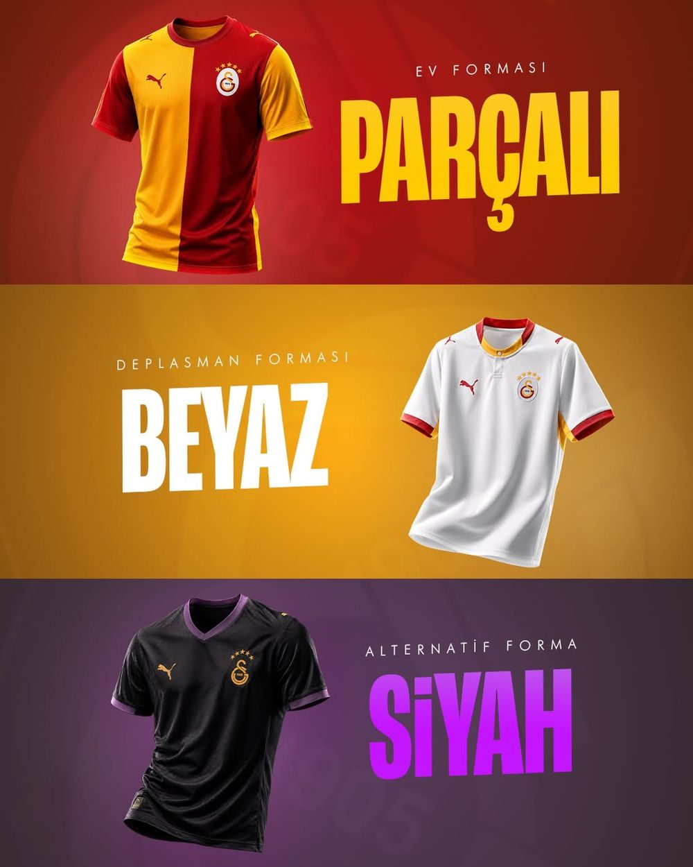 Galatasaray'ın Yeni Sezon Formaları Sızdı: Parçalı Klasik, Beyaz Sade, Siyah İddialı