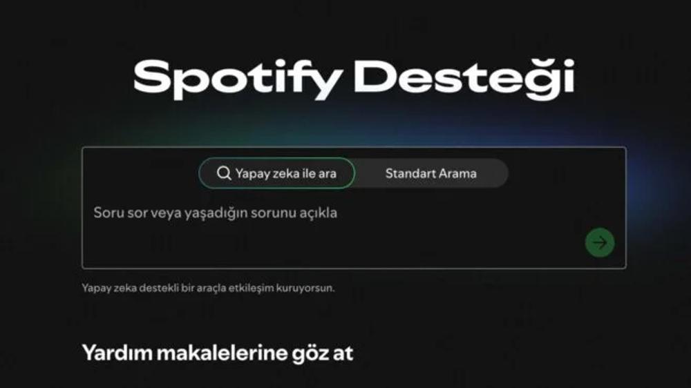Spotify’ın Yapay Zeka Destek Sayfası Türkiye’de