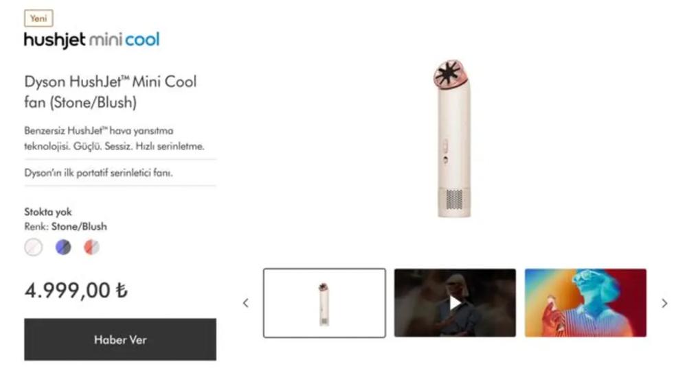 Dyson HushJet Mini Cool Türkiye Fiyatı Belli Oldu