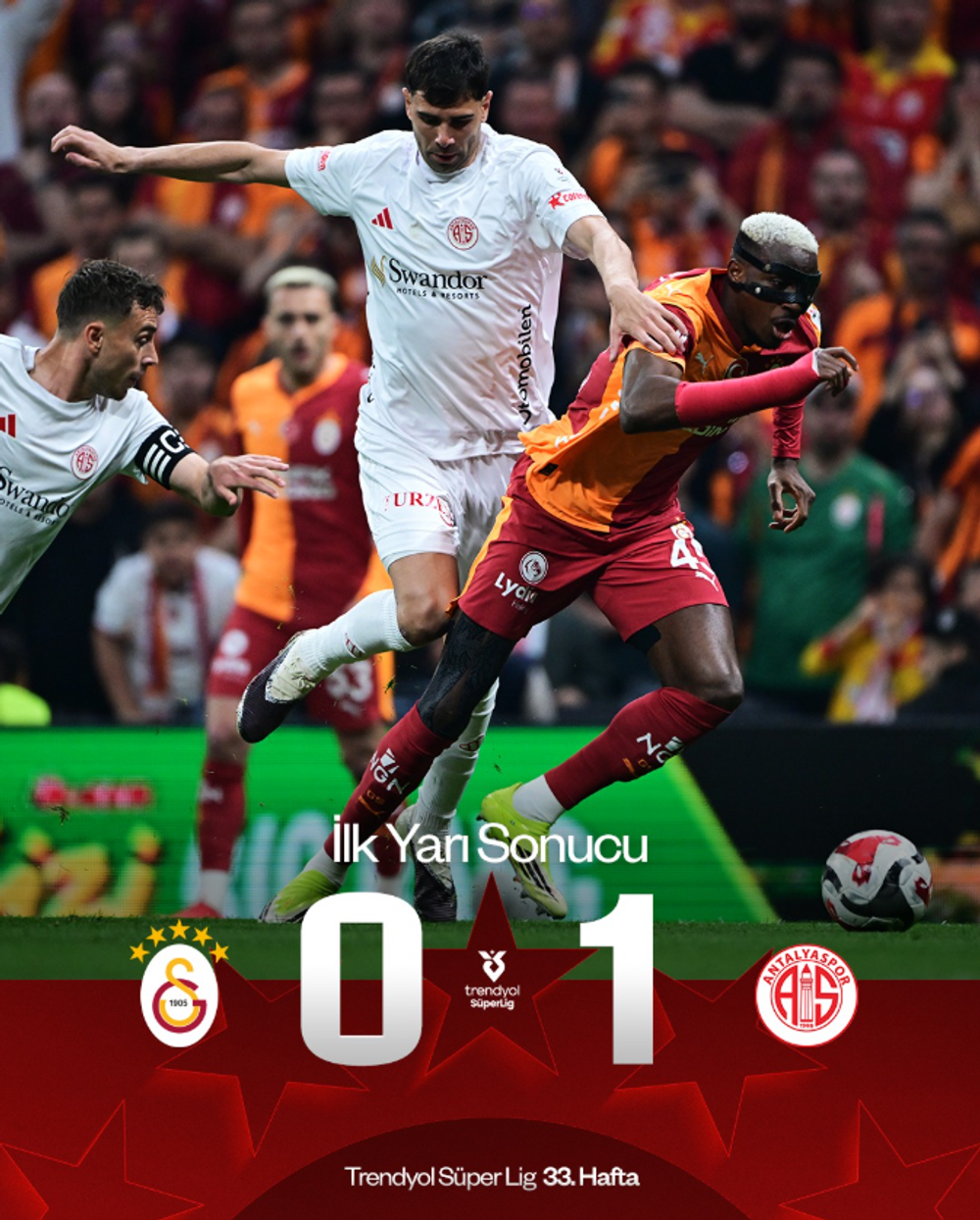 Galatasaray'da İlk Yarı İstediği Gibi Geçmedi: Antalyaspor 1-0 Önde