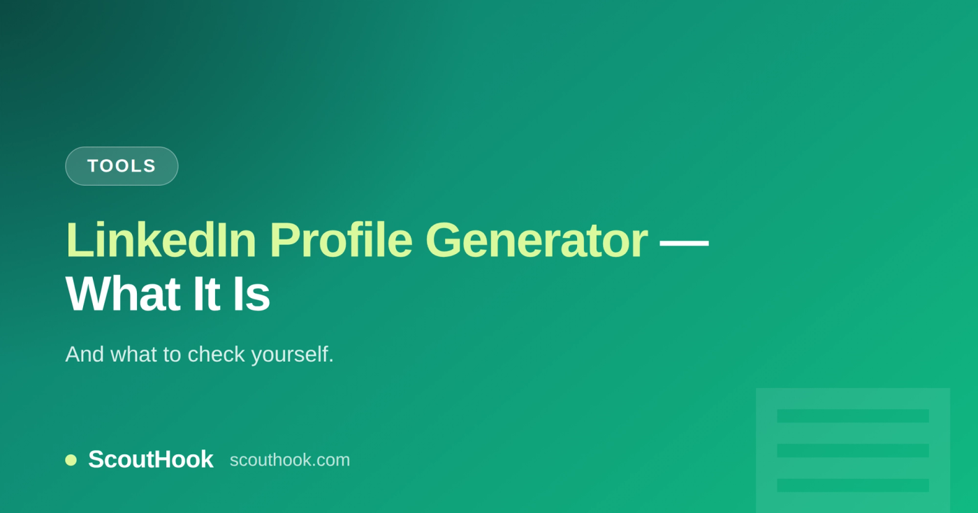 LinkedIn profile generator — ScoutHook