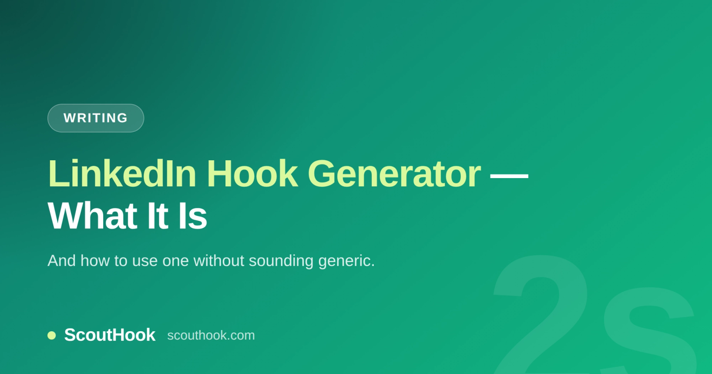 LinkedIn hook generator explained — ScoutHook