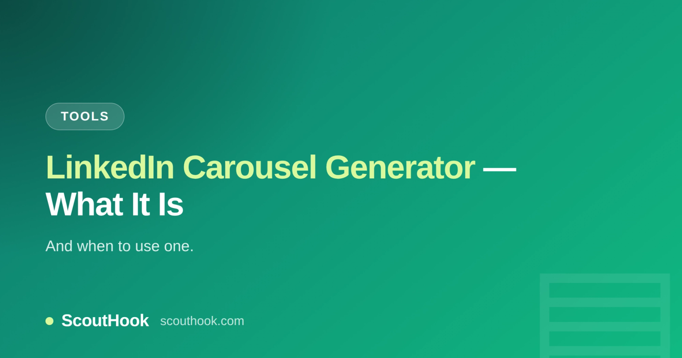 LinkedIn carousel generator explained — ScoutHook