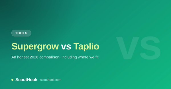 Supergrow vs Taplio comparison 2026 — ScoutHook