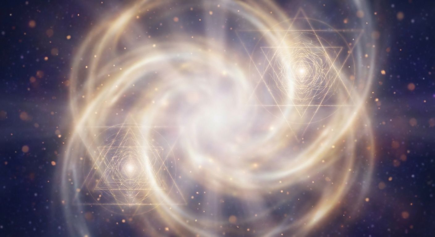 Abstract luminous aetheric light field symbolizing the fifth element and divine connection