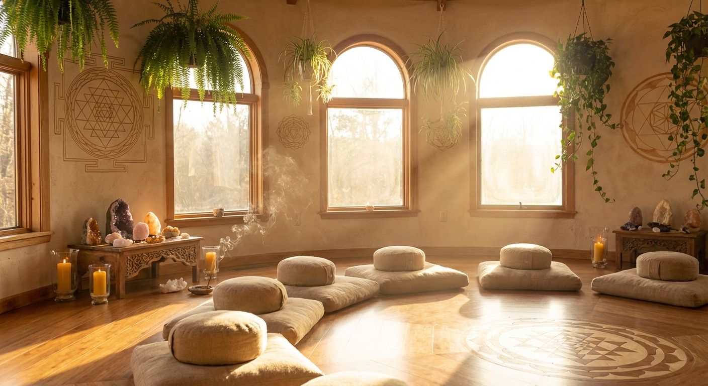 Be Happy founder offering gentle energy healing in a calm, sacred setting.