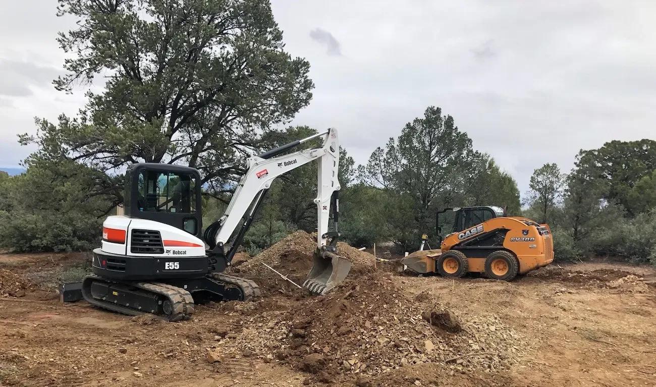 D&S excavation equipment used for septic installation and site work in Yavapai County