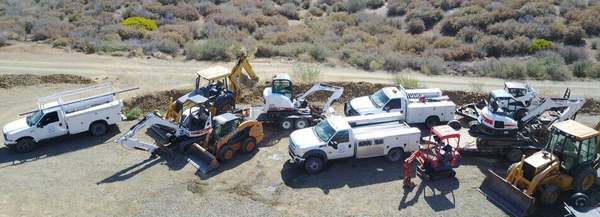 D&S service vehicles and excavation equipment