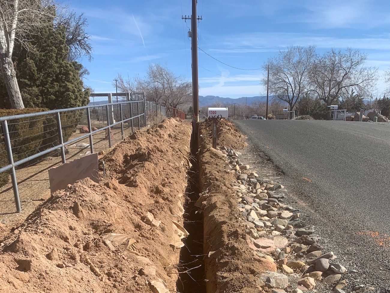 Roadside trench and underground utility work