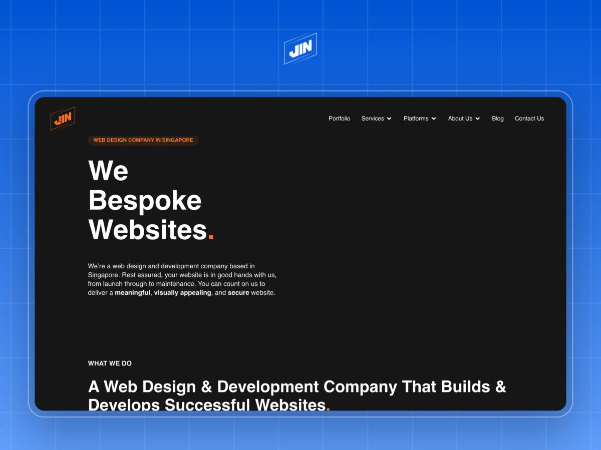 JIN Design website homepage