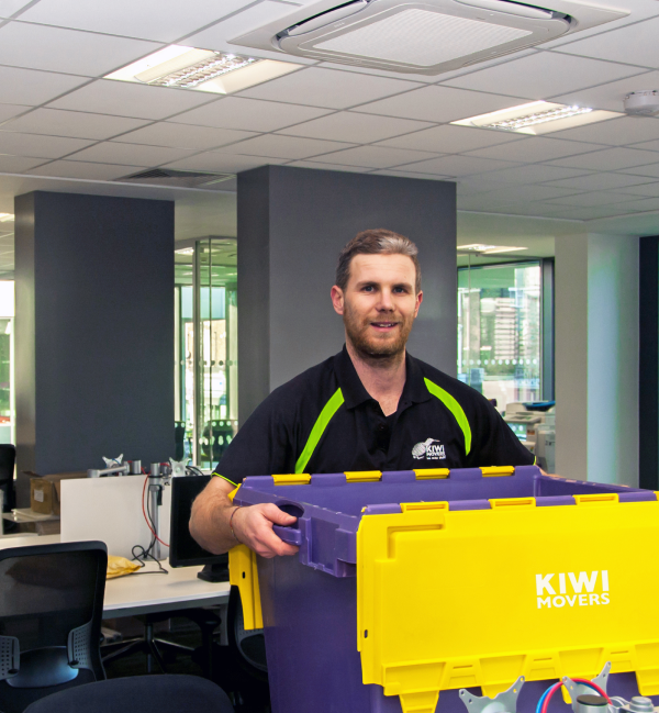 man carrying a box