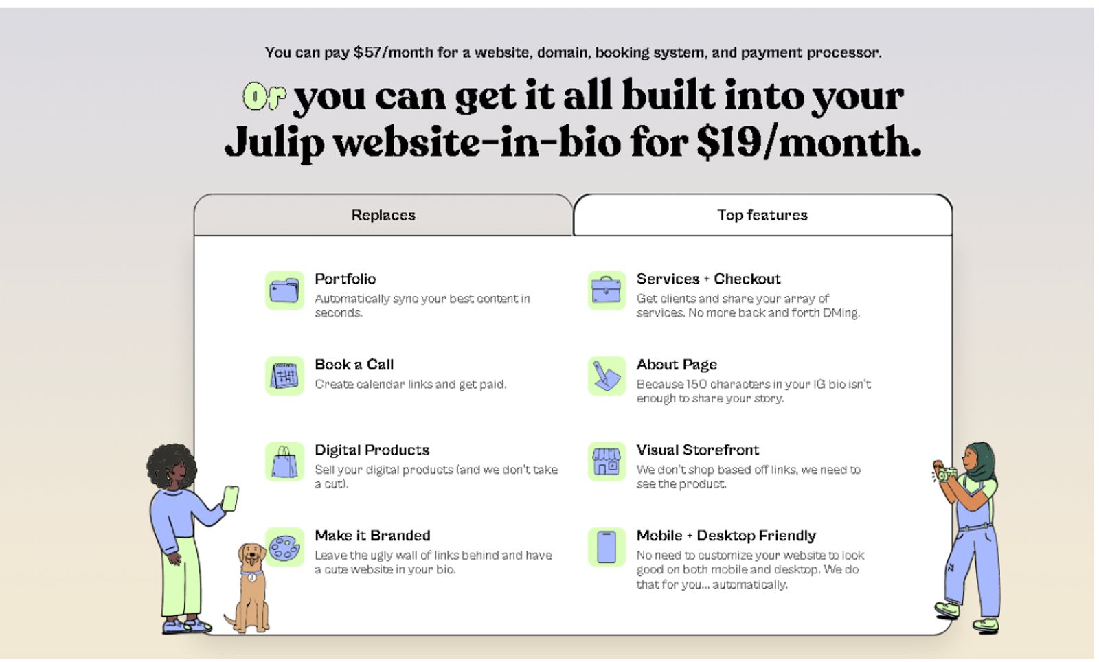 Beacons vs Linktree vs Julip