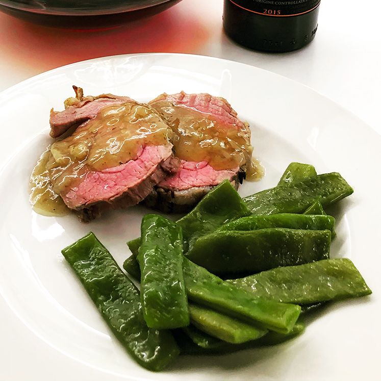 Arrosto di vitello con taccole