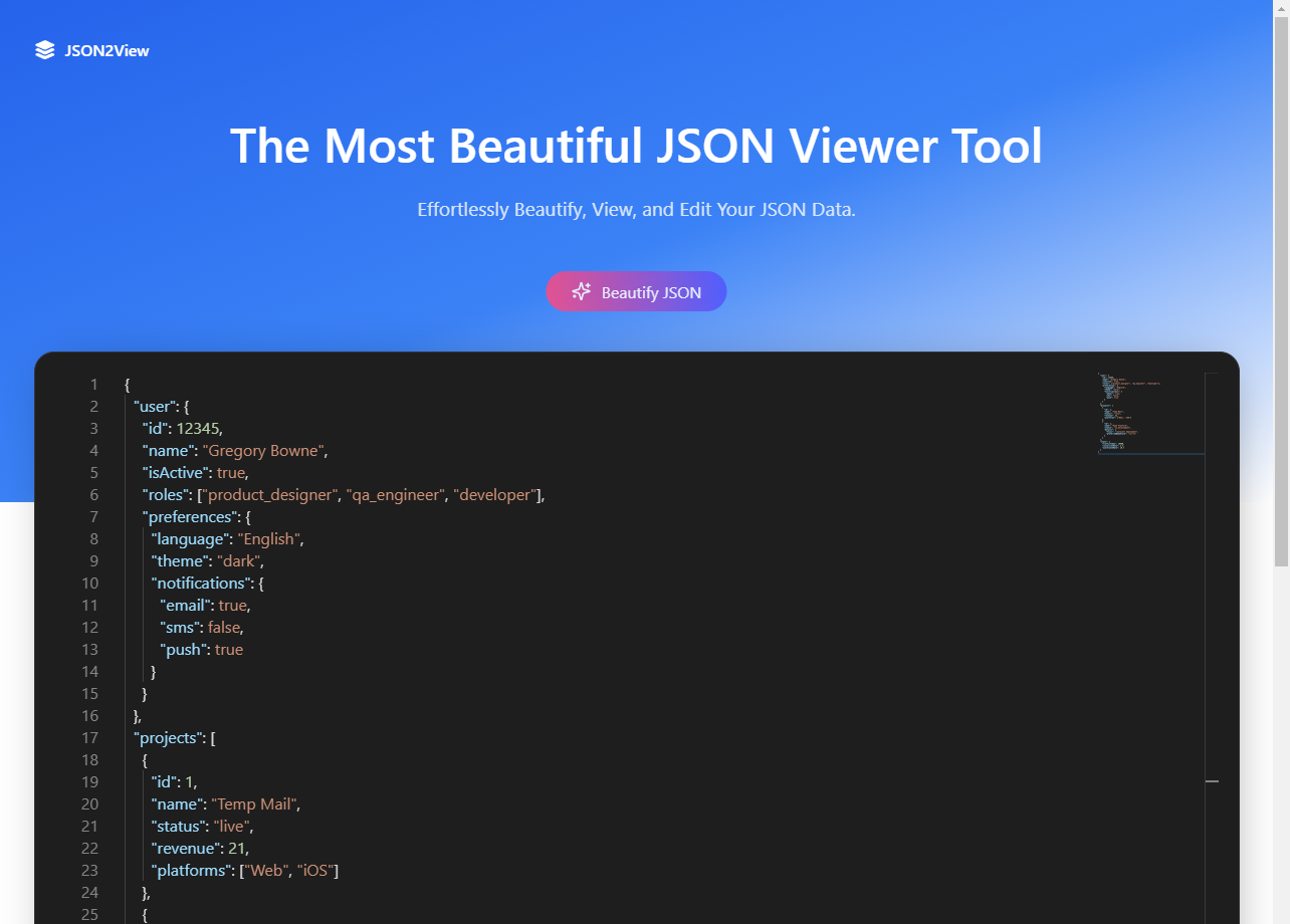 JSON2View