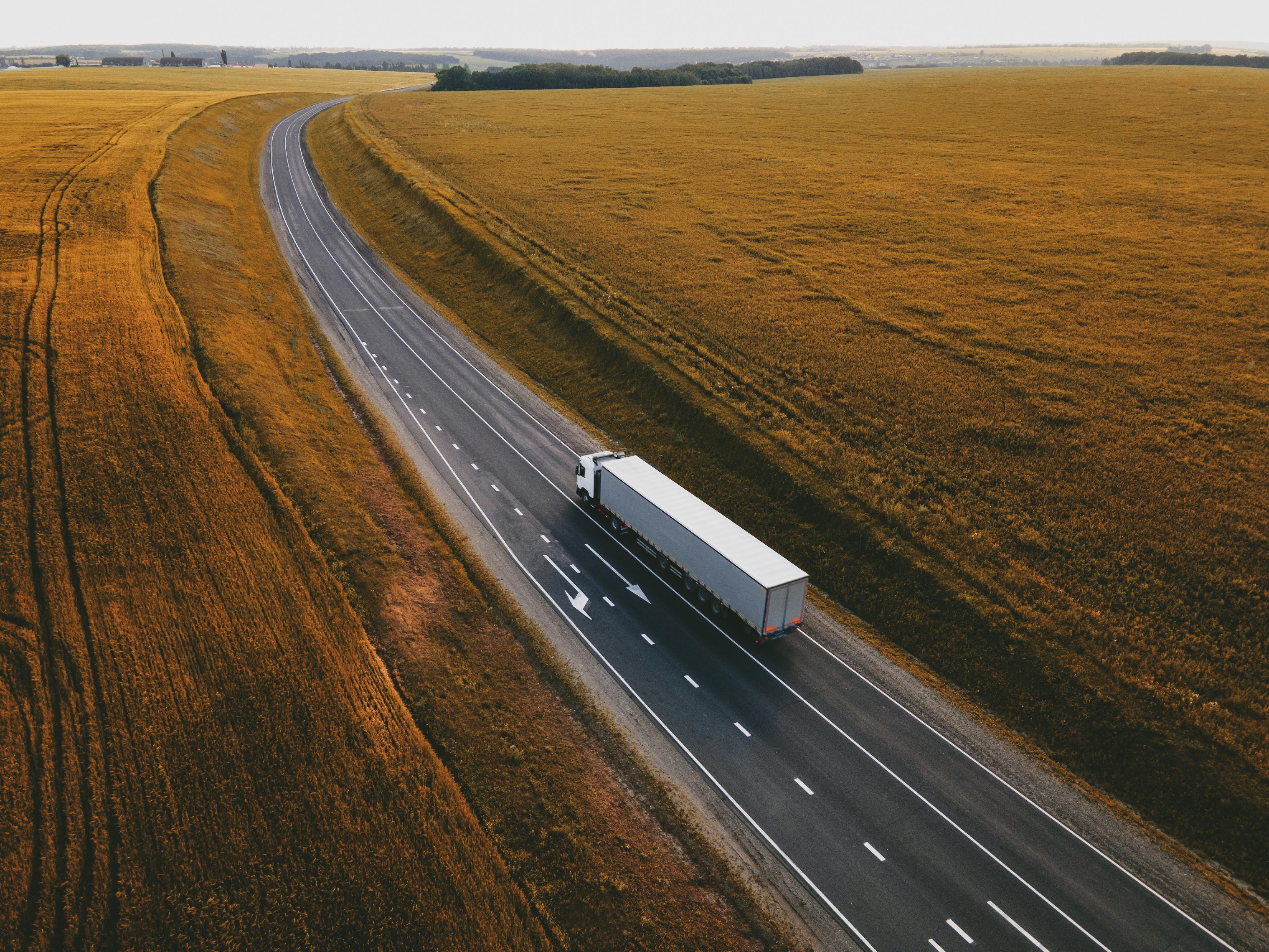 Truck on road