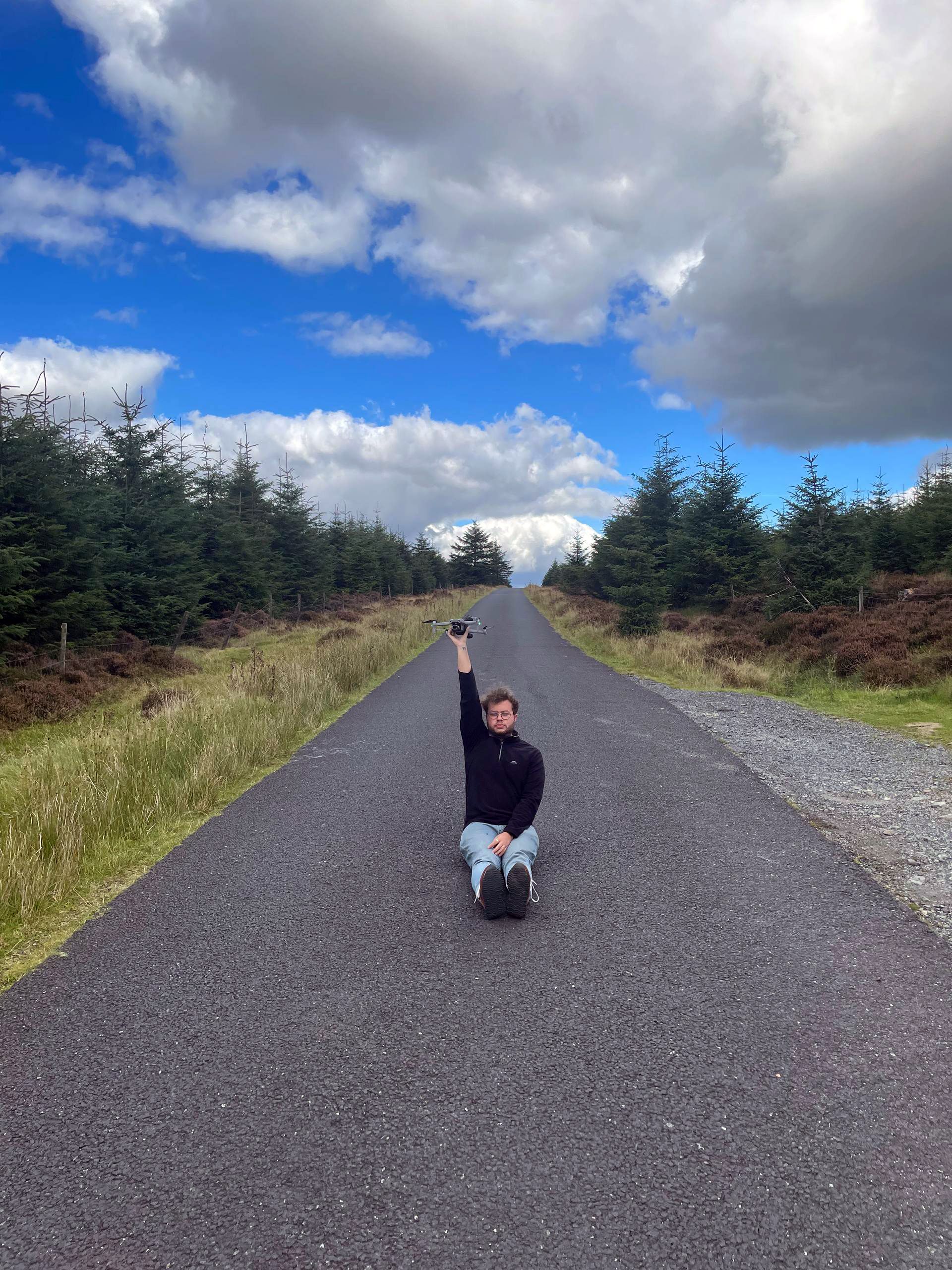 Rhys launching the drone