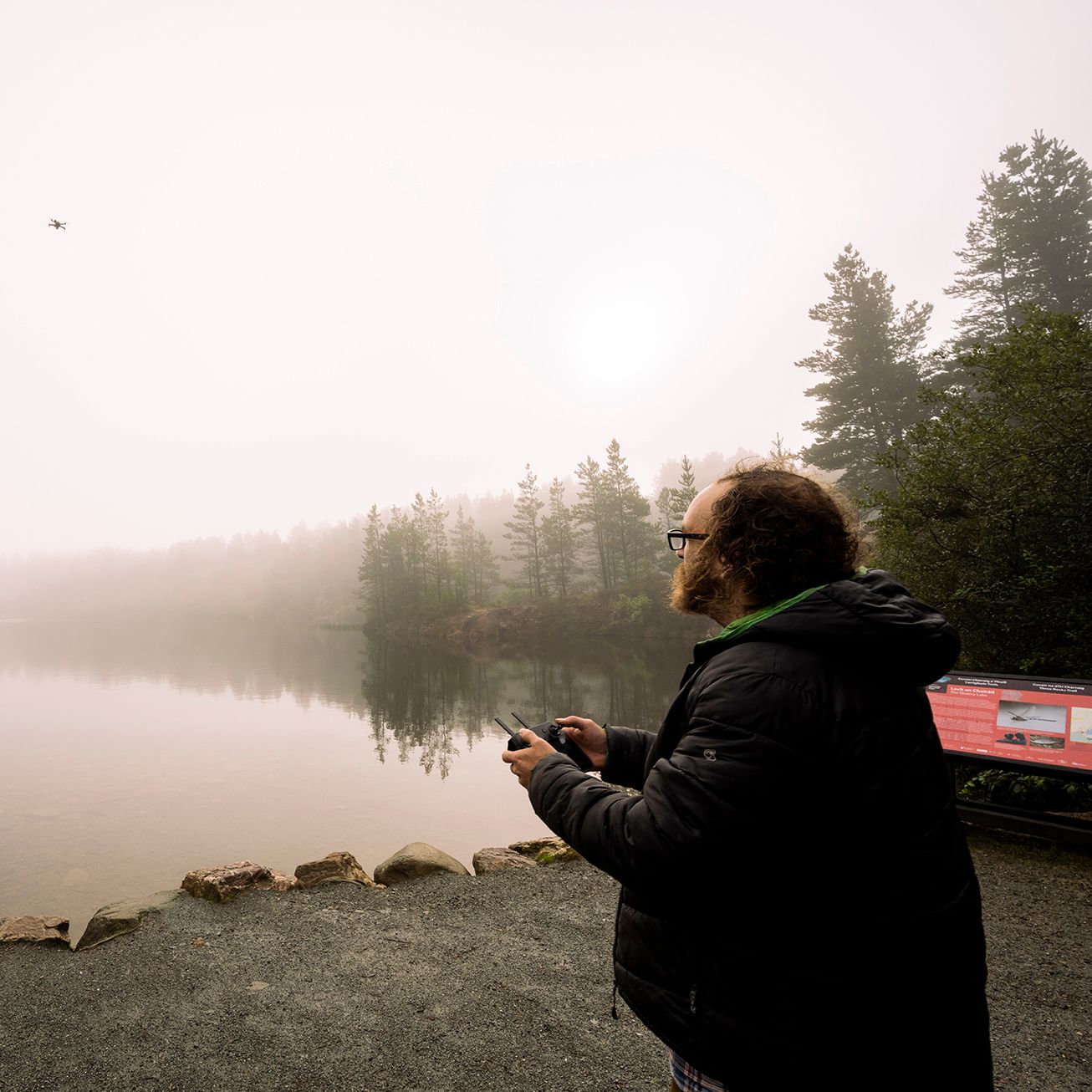 Matt operating the drone