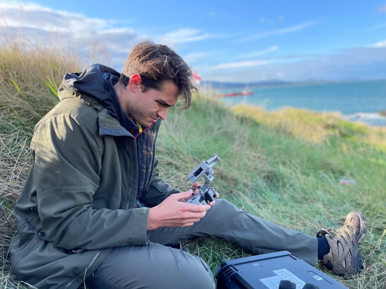 Mauri preparing the drone