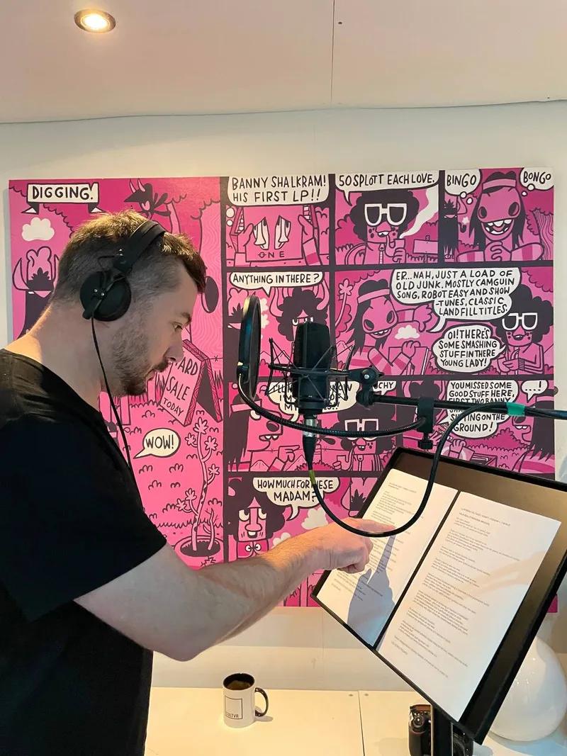 Aled Wyn Thomas recording voiceover for Celtic Routes